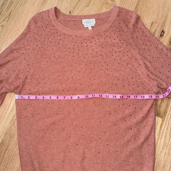 Angora Longline Crewneck Fuzzy Sweater with Rhinestones Size US 10 - Picture 5 of 14